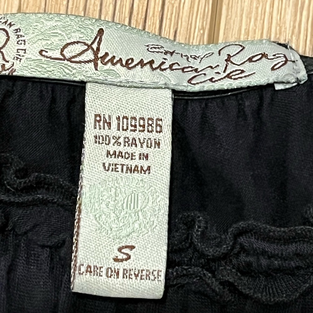 American Rag Black Ruffled Blouse - Picture 2 of 4